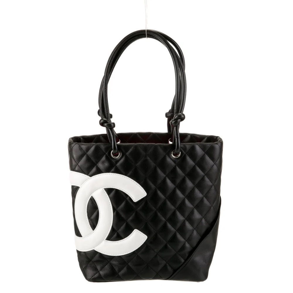 CHANEL Black and White Medium Ligne Cambon Bucket Bag